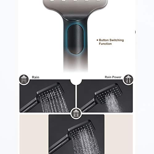 UWEREBFM Handheld Shower Head Black 3-Setting High Pressure