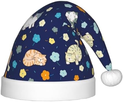 Cartoon Cat and Flower Santa Hat for Kids