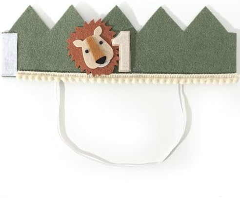 Wild One Birthday Crown Green for Baby 1st Birthday
