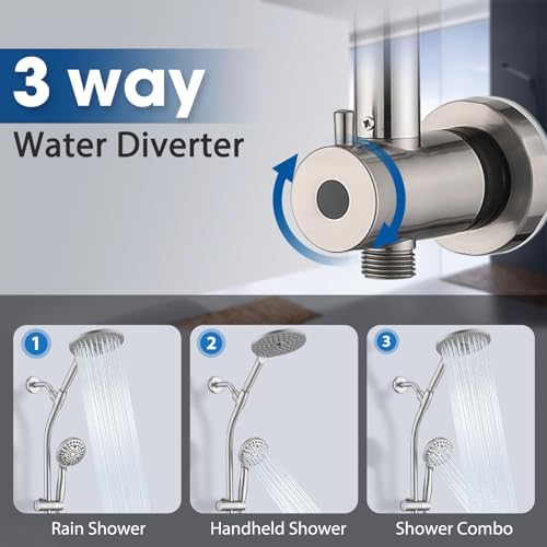 High Pressure Shower Head Combo with Handheld and 26 Adjustable Slide Bar