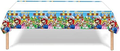 2Pack Mario Tablecloth Disposable Tablecover for Birthday Party Supplies and Decorations
