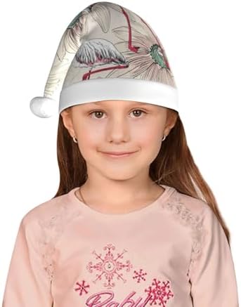Flamingo Floral Santa Hat for Kids Baby Christmas Headwear