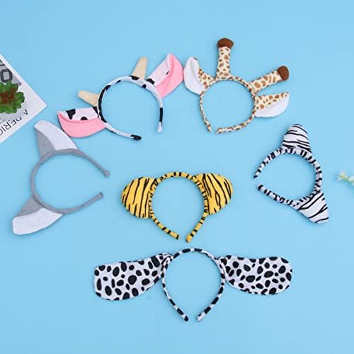 Kichvoe 6pcs Animal Headband Plush Hair Band Set