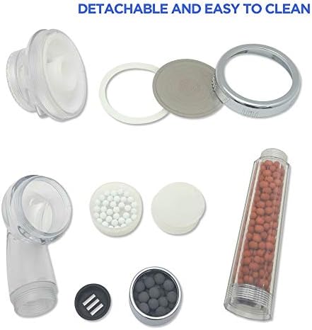 JUNISEL High Pressure Filter Shower Head with Hose and Bracket