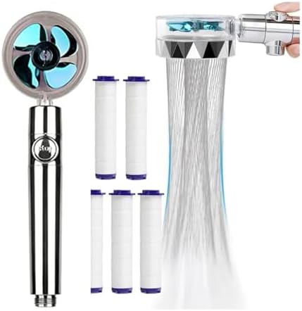 NATTCO High-Pressure Handheld Showerhead with 5 Filters