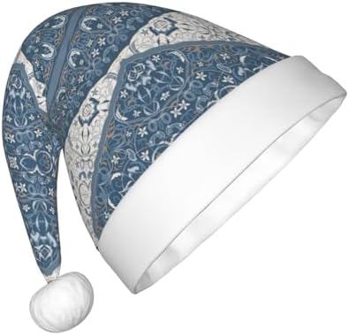 Vintage Persian Blue Santa Hat for Kids Christmas Party