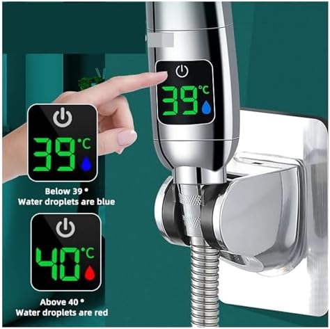 NATTCO High Pressure Handheld Shower Head with Adjustable Spray Temperature and Water Saving Feature