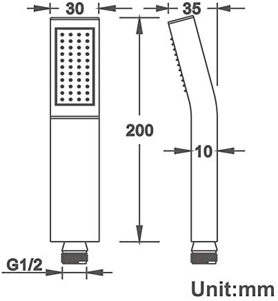 UWEREBFM High Pressure Rain Spray Handheld Shower Head