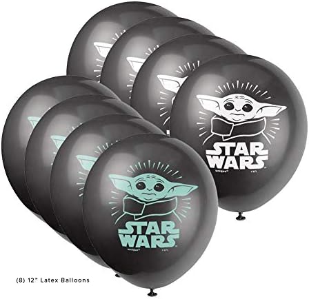 Baby Yoda Mandalorian Themed Happy Birthday Party Plates for Kids
