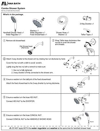 5-Inch Anti-Clog High Pressure Dual Shower Head with Handheld Spray and 5 Ft Hose