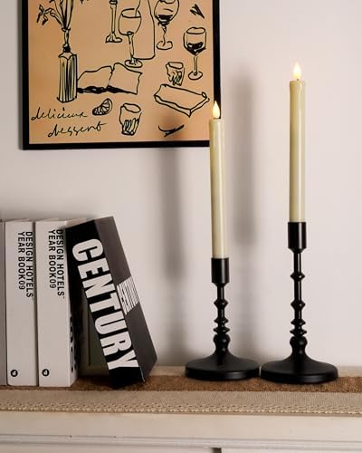 Homemory Flameless Taper Candles Set of 2