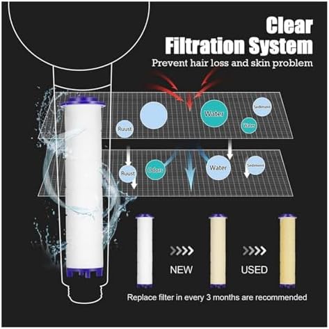 NATTCO Handheld Turbo Fan Showerhead with 5 Filters