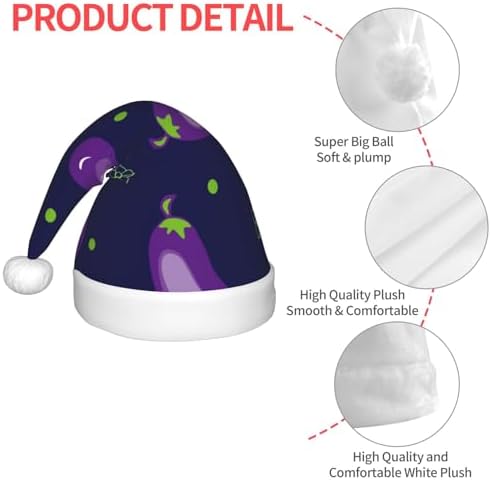 Eggplant Santa Hat for Kids Baby Christmas Hat
