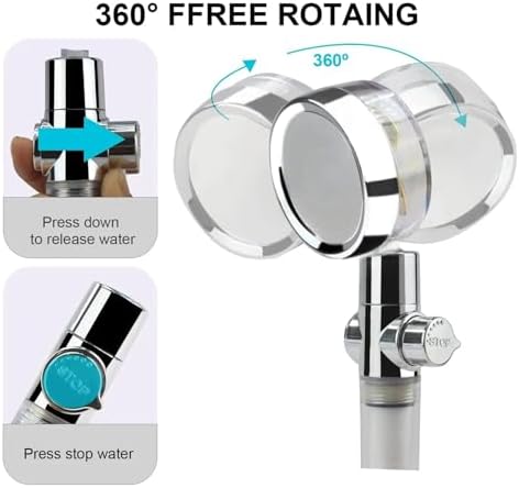 NATTCO Propeller Shower Head With Stop Button And Cotton Filter