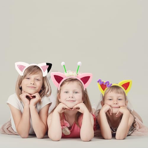5PCS Cat Ears Headband for Girls Halloween Costume Accessory