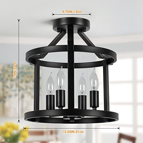GoBright 4-Light Farmhouse Ceiling Light Fixture