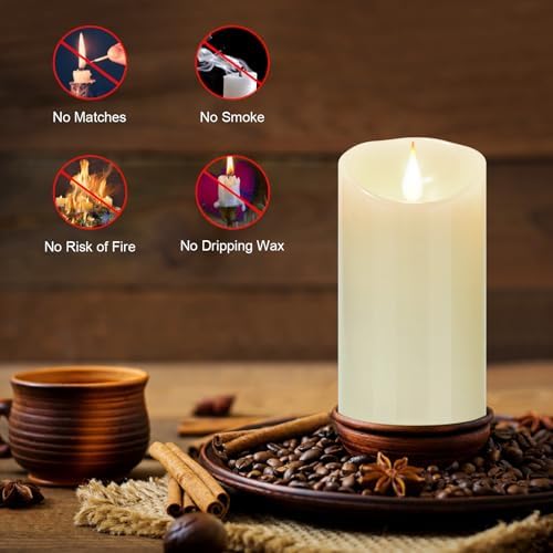 Biyanuo Flameless LED Candles with Remote Control Set of 2