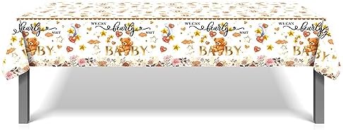 Adirasenotek 3Pcs Bear Baby Shower Tablecovers