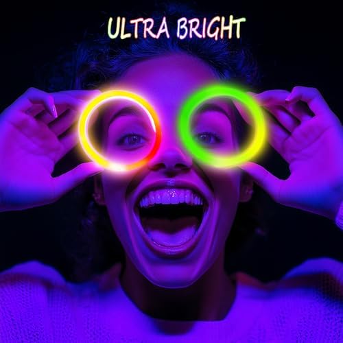 300 Ultra Bright Glow Sticks Party Pack with Bracelets and Necklaces