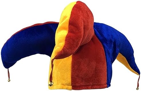 LOGOFUN Halloween Clown Hat Multicolor Triangle with Bell for Party and Costume