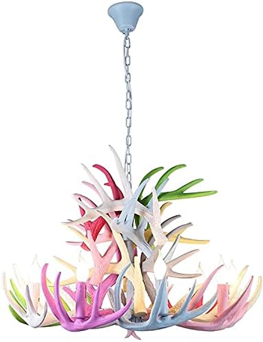 DFONCE Farmhouse Rustic Resin Antlers Chandelier