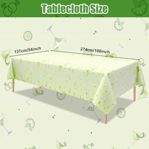 3Pcs Martini Tablecloth 54 x 108 Inch Plastic Cover for Party