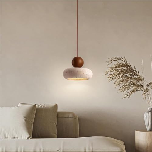Japanese Retro Disc Wood Ball Pendant Light