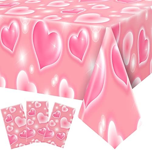 Tudomro 3 Pack Y2K Heart Tablecloths for Party