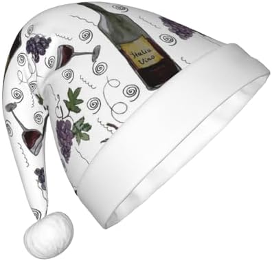 Wine Bottles And Grapes Santa Hat for Kids