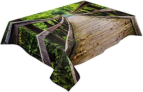 ZOE GARDEN Retro Brown Rectangle Tablecloth Waterproof Stainproof