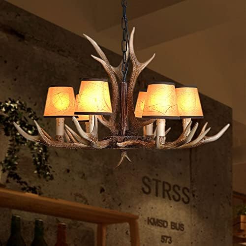 Resin Antler Chandelier Dining Room Lamp with E14 Base