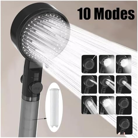 NATTCO Filtered Shower Head with 10 Spray Modes Handheld