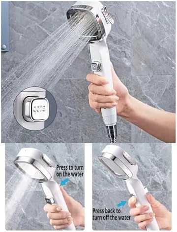 NATTCO High Pressure Shower Head 3 Modes Adjustable Massage Sprayer