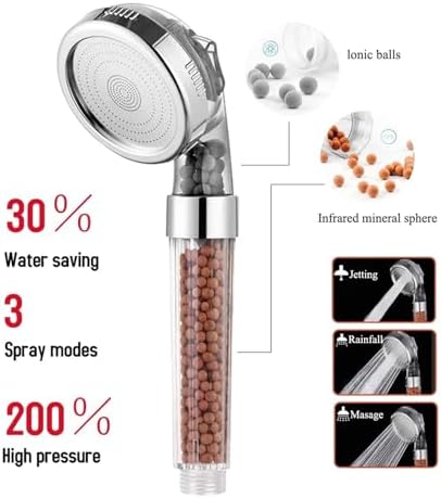 NATTCO Three-Speed Adjustable Nozzle Shower Head