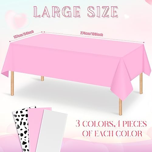 12Pcs Cow Print Tablecloth Set for Birthday Parties