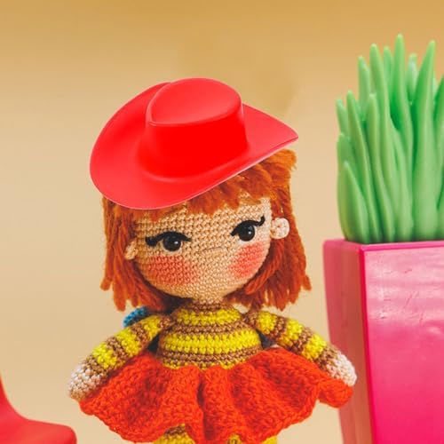 LOGOFUN 50pcs Plastic Mini Cowboy Hats for Crafts