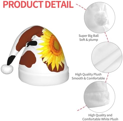 Cow Print Christmas Santa Hat for Kids