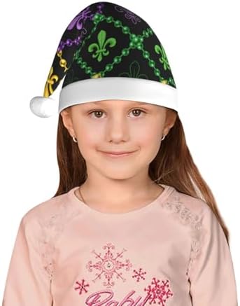 Mardi Gras Santa Hat for Kids Christmas Party Headwear