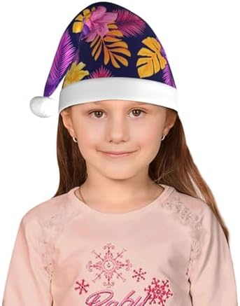 Purple Flower Santa Hat for Kids Christmas Party Hat
