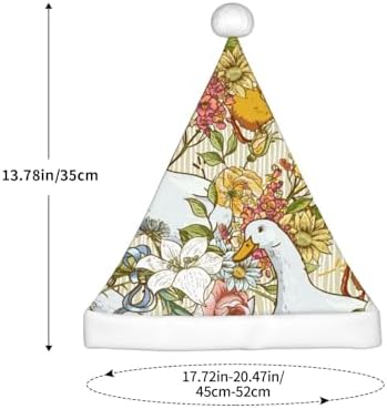 Salelf Ducks and Flowers Santa Hat for Kids