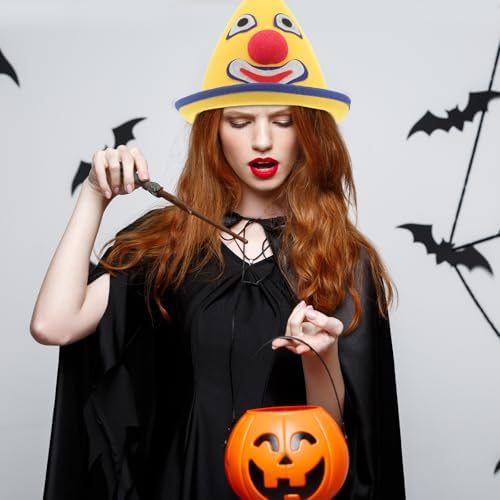 LOGOFUN Plush Clown Costume Hat for Halloween Party