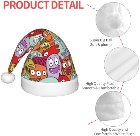 Funny Monster Santa Hat for Kids Christmas Party Headwear