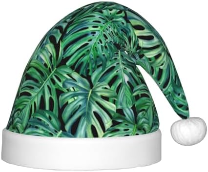 Monstera Leaf Santa Hat Kids Christmas Party Hat