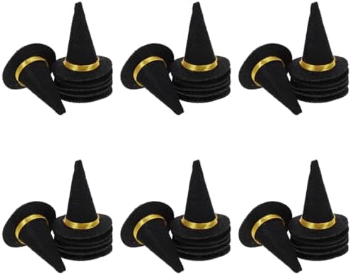 LOGOFUN 36 Pcs Halloween Mini Witch Hats Felt