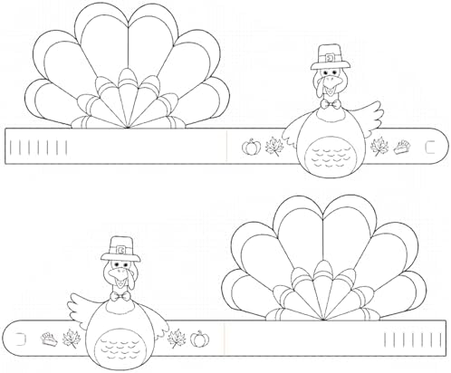 12 Pcs Thanksgiving Turkey Paper Hats Color Your Own