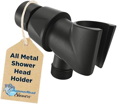 HammerHead Showers All Metal Handheld Shower Head Holder - Matte Black