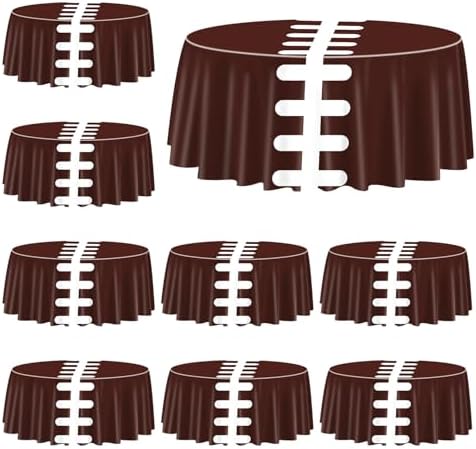 Football Print Tablecovers 84x84 Inch Set of 9 Dark Brown