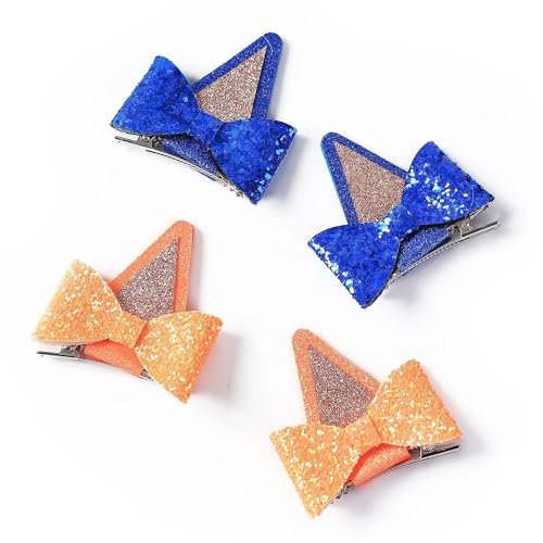 4Pcs Blue Dog Themed Hair Accessories for Kids