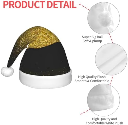 Gold Glitter Gradient Santa Hat for Kids Christmas Party Headwear