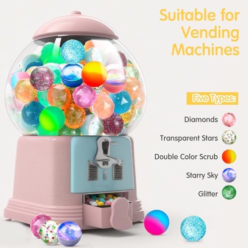 250 Piece Glitter Bouncy Balls 5 Styles for Kids